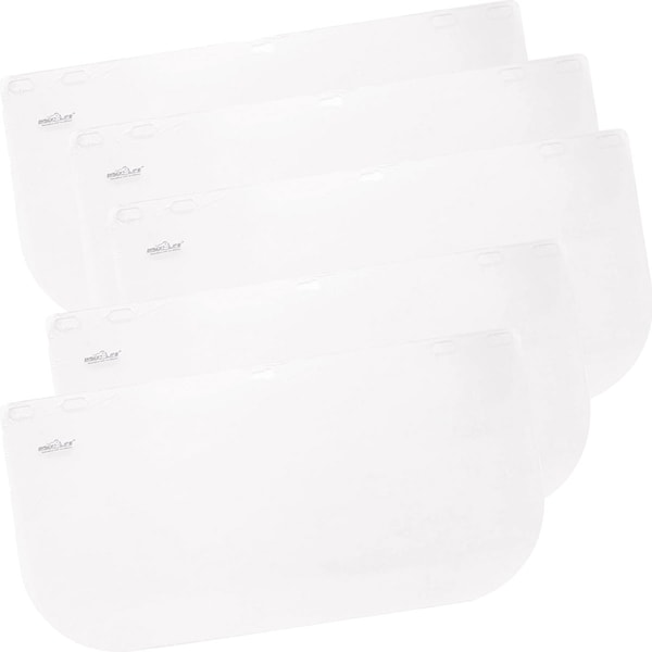 Replacement Face Shields Clear Polycarbonate Visor, (5-Pack)